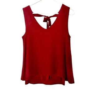 Massimo Dutti layered sleeveless top tank M tie back